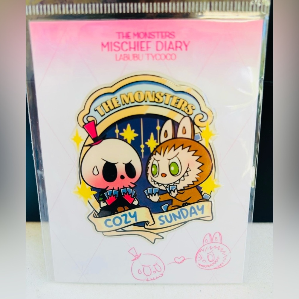 The Monsters Mischief Diary Labubu Tycoco “Cozy Sunday” Sticker – Collectible